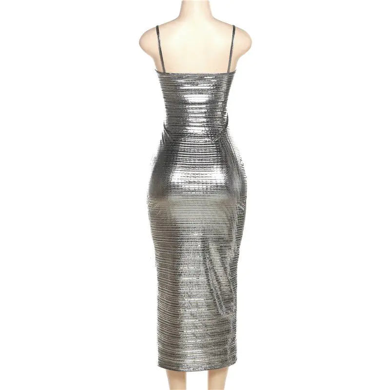 No Ceilings Metallic Midi Dress dress