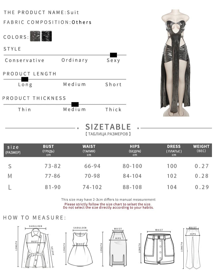 Women 2 Piece Set Irregular Strapless Top+Cross Long Skirts*