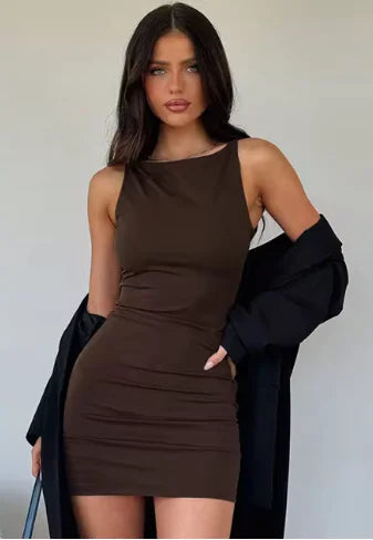 Sexy Sleeveless Wrap Mini Dress dress