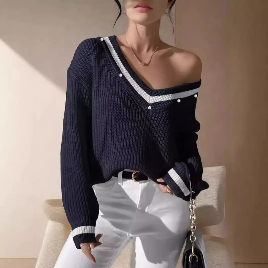 V-Neck Knitted Sweater Vest