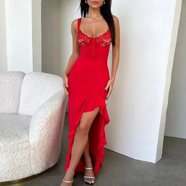 Lace Ruffle Maxi Dress dress