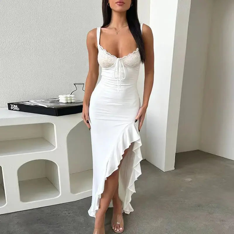 Lace Ruffle Maxi Dress dress