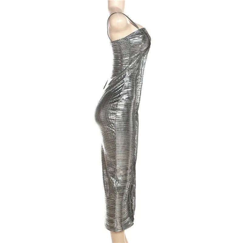 No Ceilings Metallic Midi Dress dress
