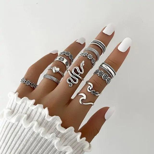 Retro Boho Rings Set^