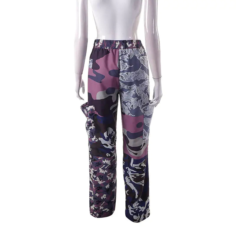 Camouflage Print Cargo Pants 