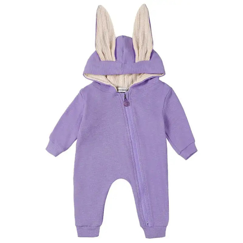 Rabbit Ear Hooded Baby Rompers 