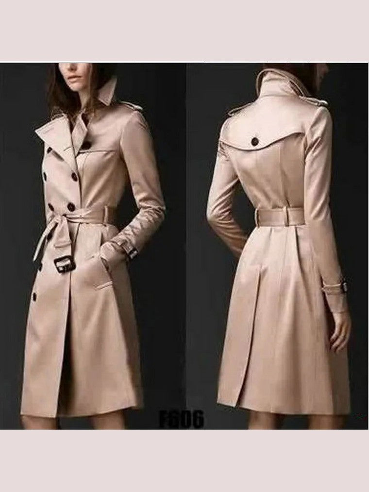 Autumn New Brand Women Trench Coat Long Windbreaker Europe America Fashion Trend Double-Breasted Slim Long Trench jacket