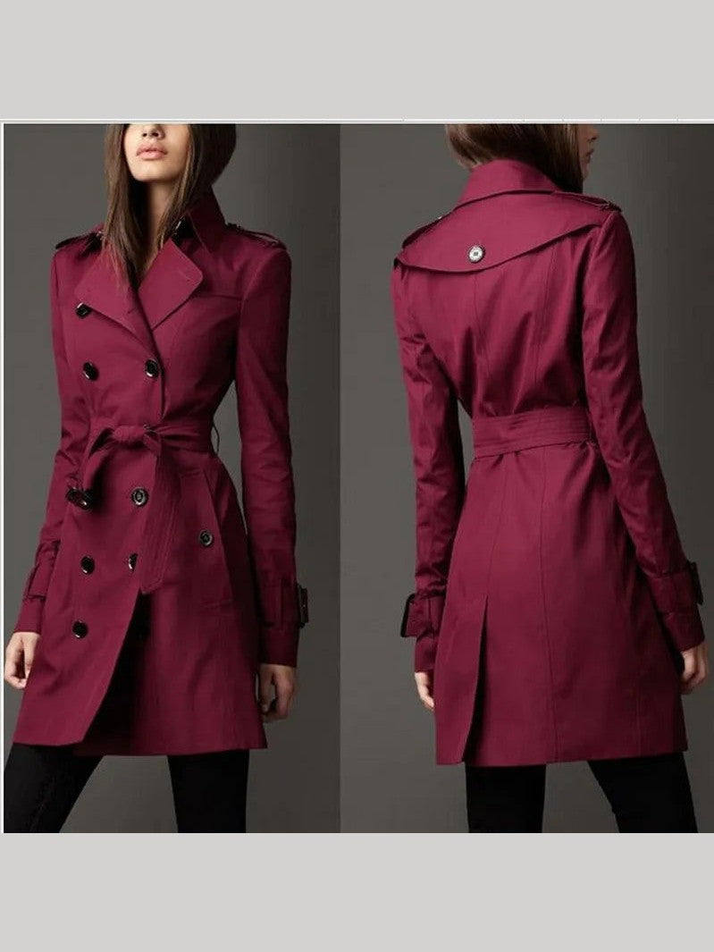 Autumn New Brand Women Trench Coat Long Windbreaker Europe America Fashion Trend Double-Breasted Slim Long Trench jacket