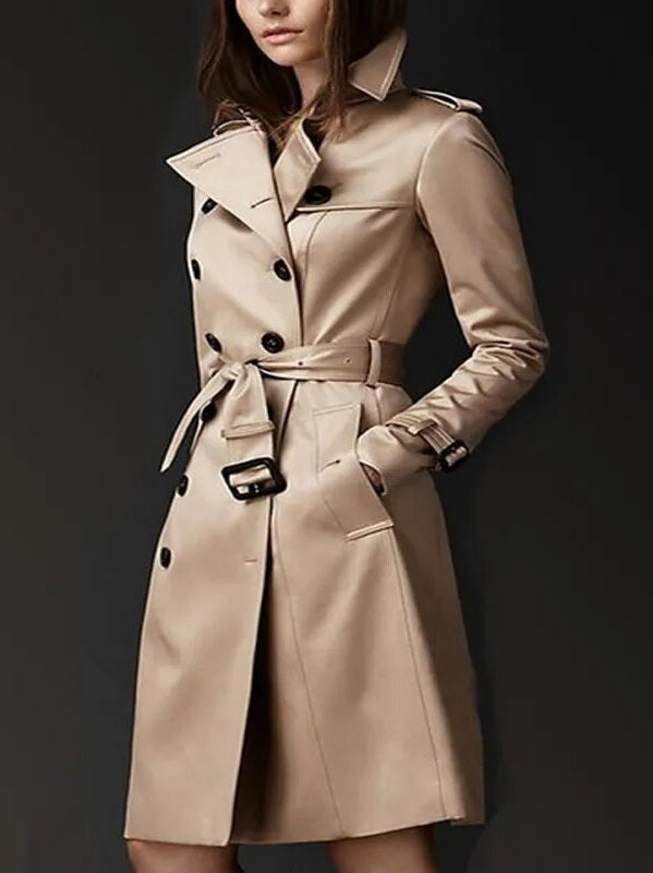 Autumn New Brand Women Trench Coat Long Windbreaker Europe America Fashion Trend Double-Breasted Slim Long Trench jacket