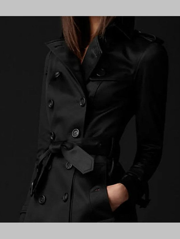 Autumn New Brand Women Trench Coat Long Windbreaker Europe America Fashion Trend Double-Breasted Slim Long Trench jacket