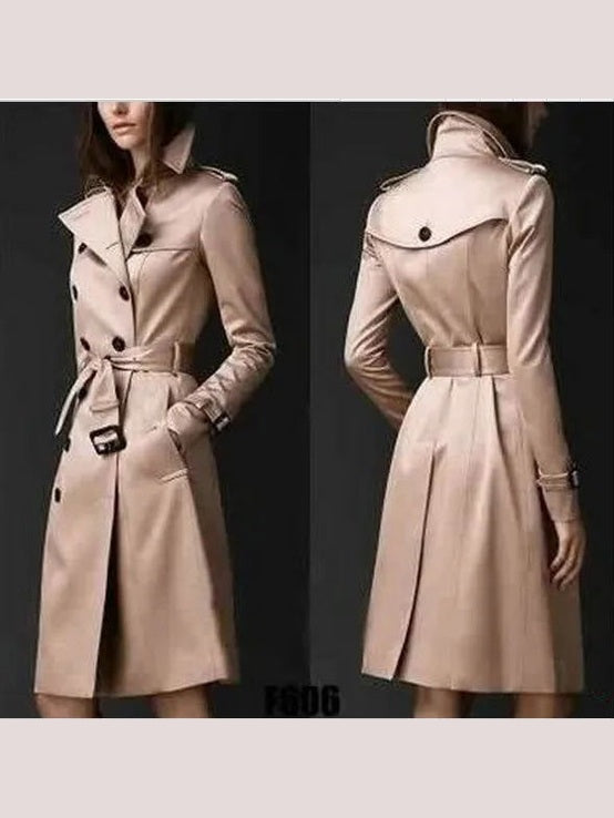 Autumn New Brand Women Trench Coat Long Windbreaker Europe America Fashion Trend Double-Breasted Slim Long Trench jacket