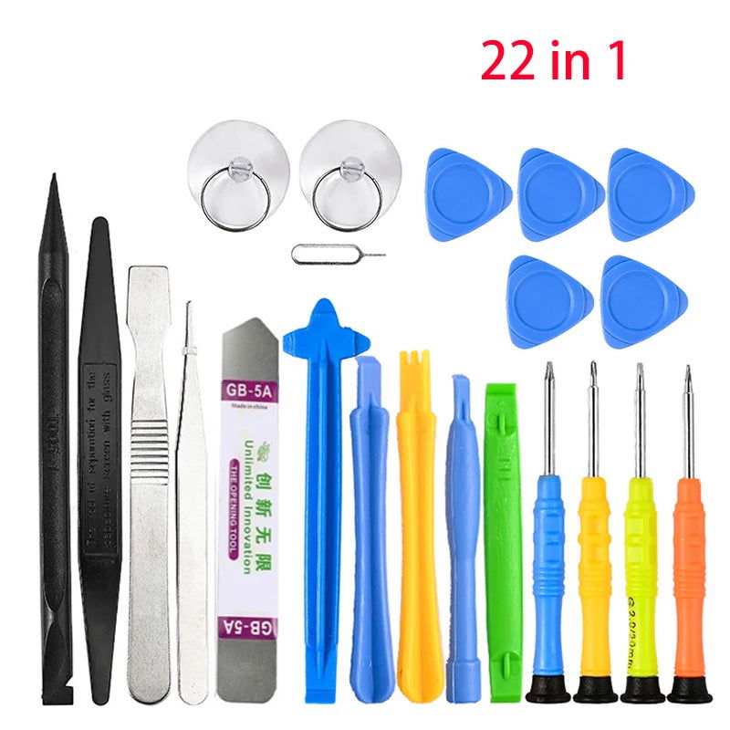 22 in 1 Mobile Phone Repair Tools Pry Opening Screwdriver Set for iPhone Laptop Computer Disassemble Hand Tool Set 14/22/25/26pc - MaiM