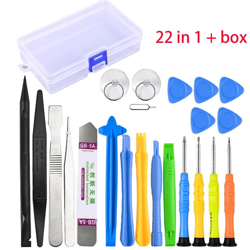 22 in 1 Mobile Phone Repair Tools Pry Opening Screwdriver Set for iPhone Laptop Computer Disassemble Hand Tool Set 14/22/25/26pc - MaiM