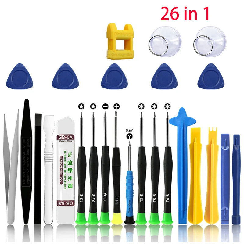 22 in 1 Mobile Phone Repair Tools Pry Opening Screwdriver Set for iPhone Laptop Computer Disassemble Hand Tool Set 14/22/25/26pc - MaiM