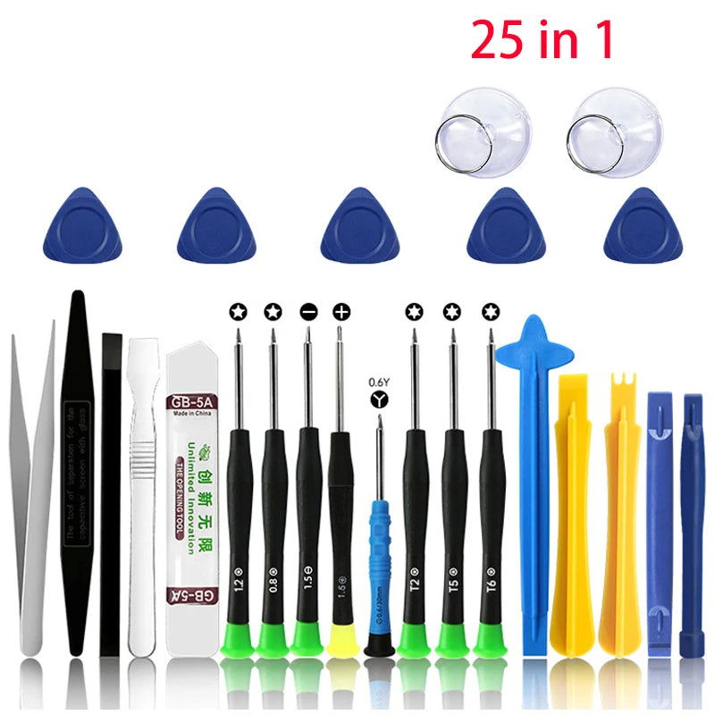 22 in 1 Mobile Phone Repair Tools Pry Opening Screwdriver Set for iPhone Laptop Computer Disassemble Hand Tool Set 14/22/25/26pc - MaiM