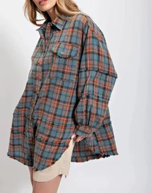 Classic Plaid Women's Button-Up Blouse