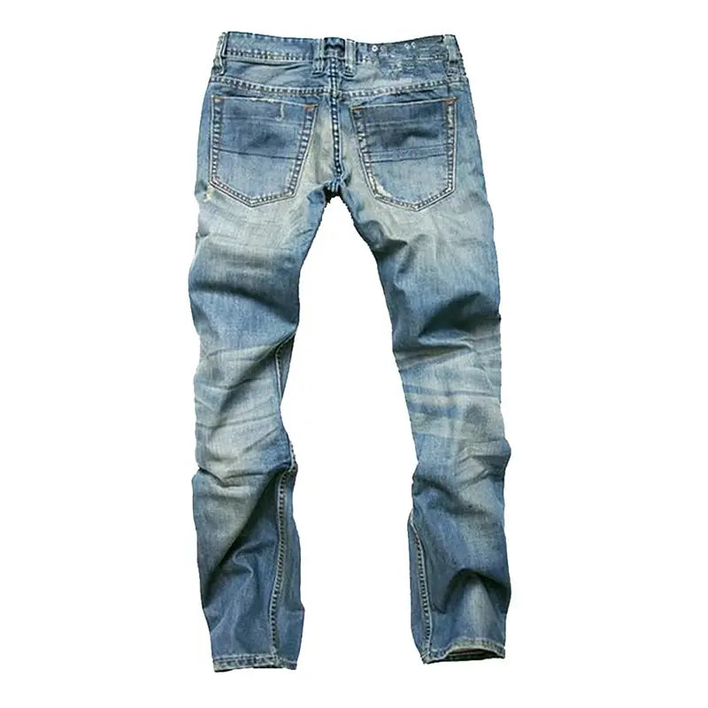 Casual Men Jeans Straight Cotton High Quality Denim Pants 