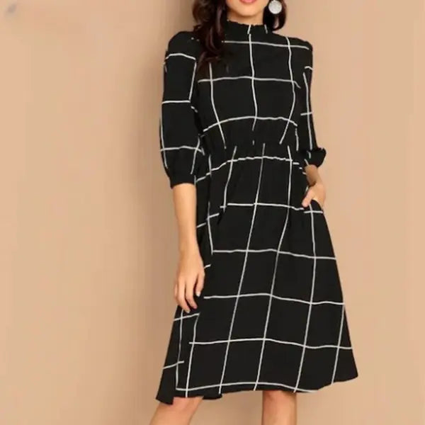 Plaid A-Line Dress 