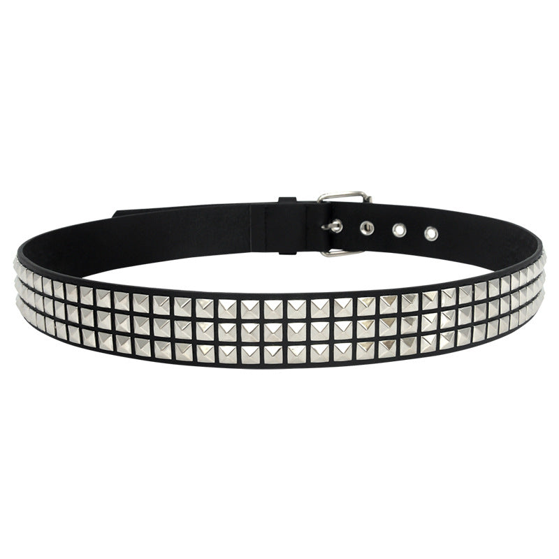 Rivet Belt Belt Men's And Women's Soft Surface Pin Buckle belt