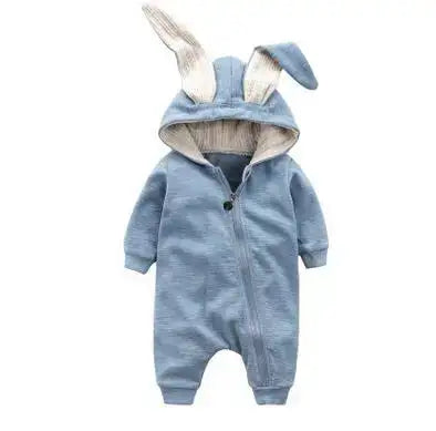 Rabbit Ear Hooded Baby Rompers 