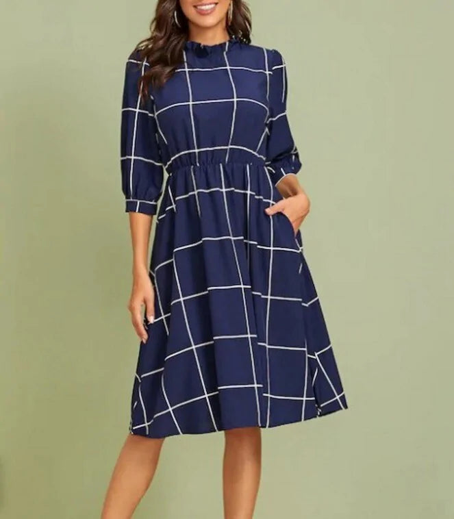 Plaid A-Line Dress 