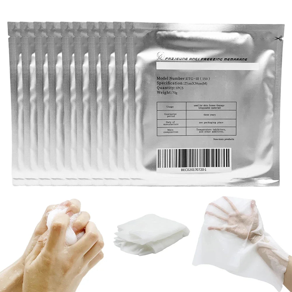 10/5PCS Antifreeze Membranes Freeze Fat Pads for Cryolipolysis Cool Sculpt Fat Freezing Machine Beauty Health Care 110/70/60g - MaiM