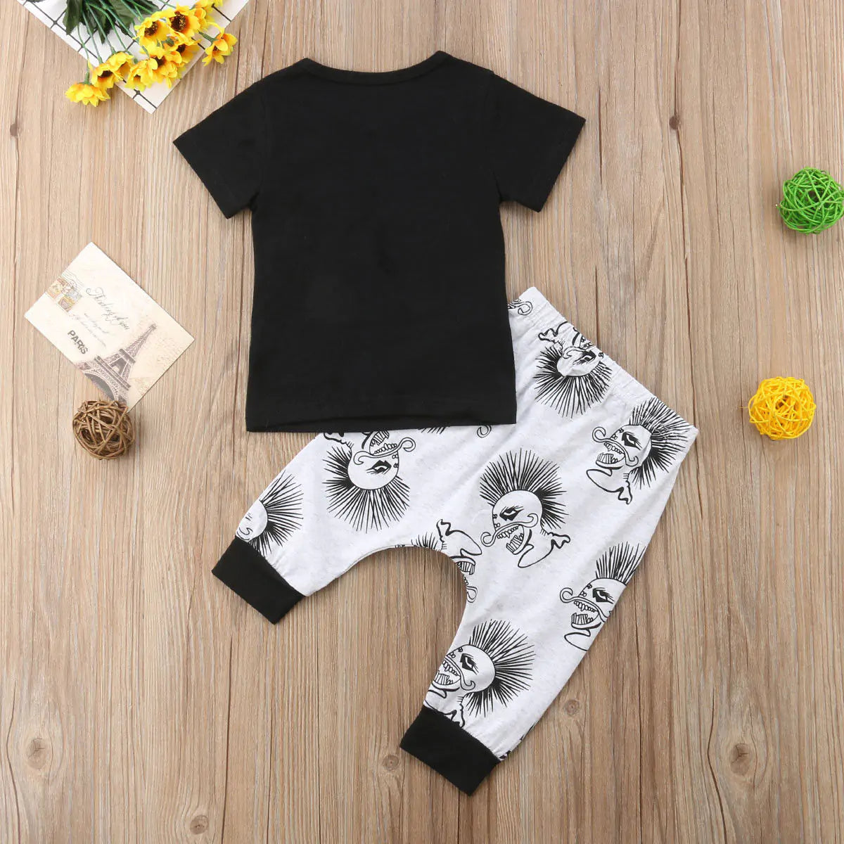 Baby Boy Clothes Black Skull 