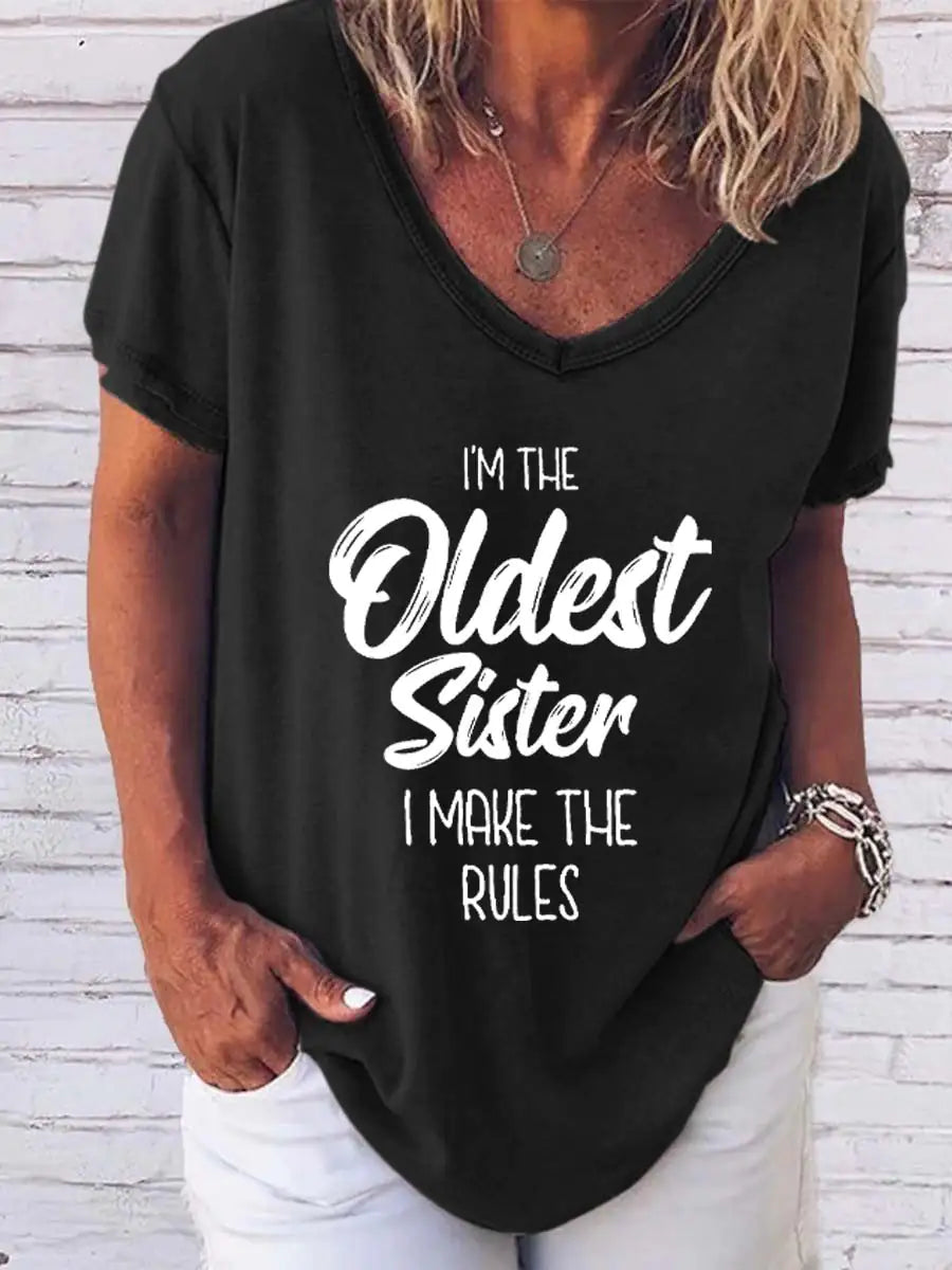 "I'm The Oldest Sister" Print Tee shirt