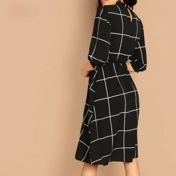 Plaid A-Line Dress 