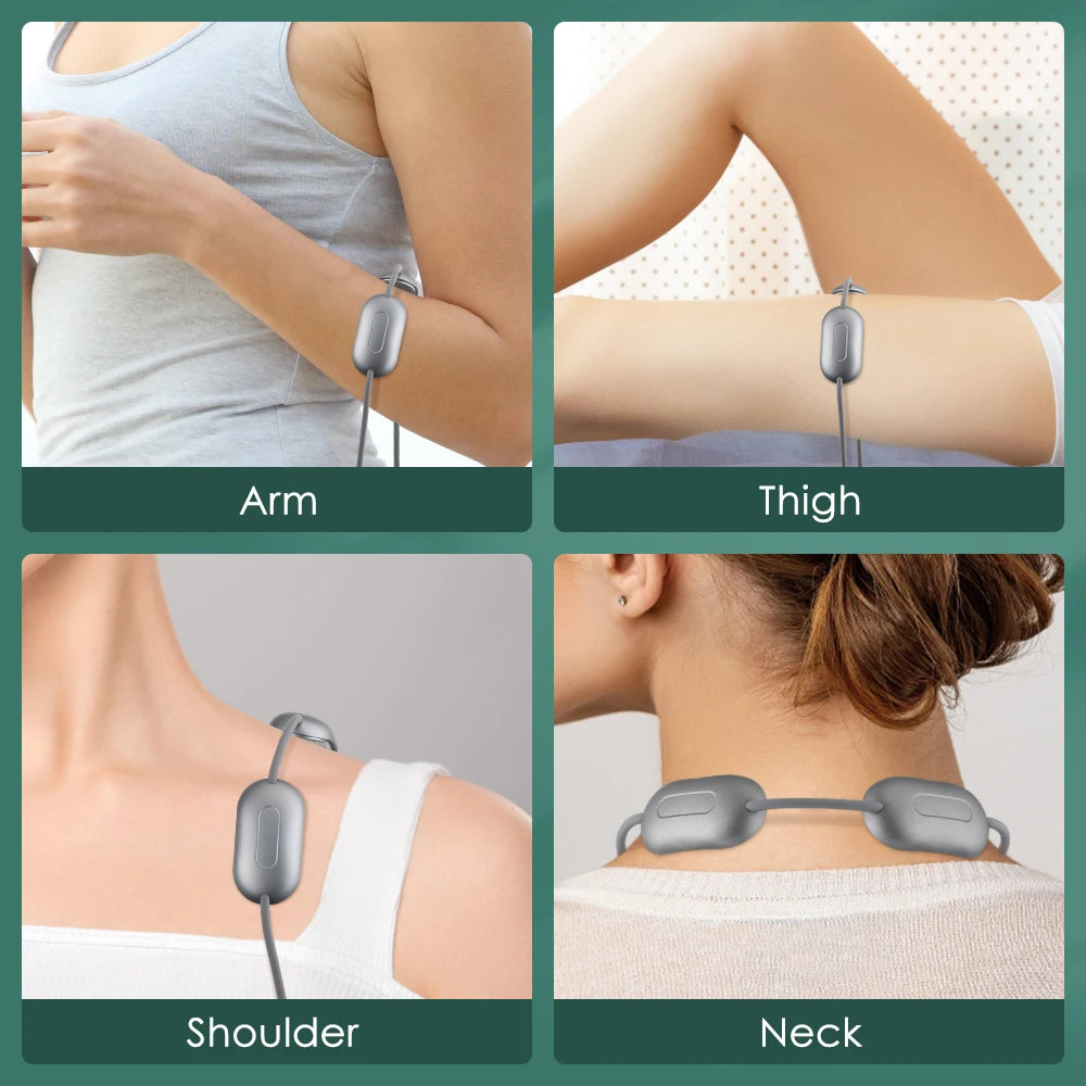 Smart Electric Neck Massager Necklace Cervical Massage Tool EMS TENS Pulse Heating Therapy Shoulder Pain Relief Neck Health Care