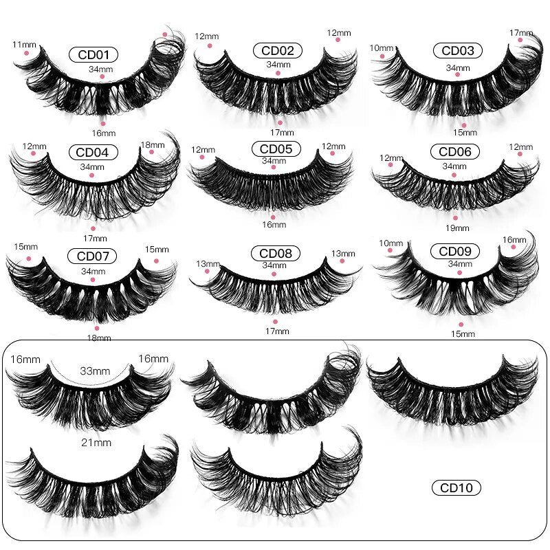 Russian Strip Lashes DD Curl Lashes 5/10Pairs Faux Mink Lashes 3D Mink Eyelashes Reusable Fluffy False Lashes russian extensions