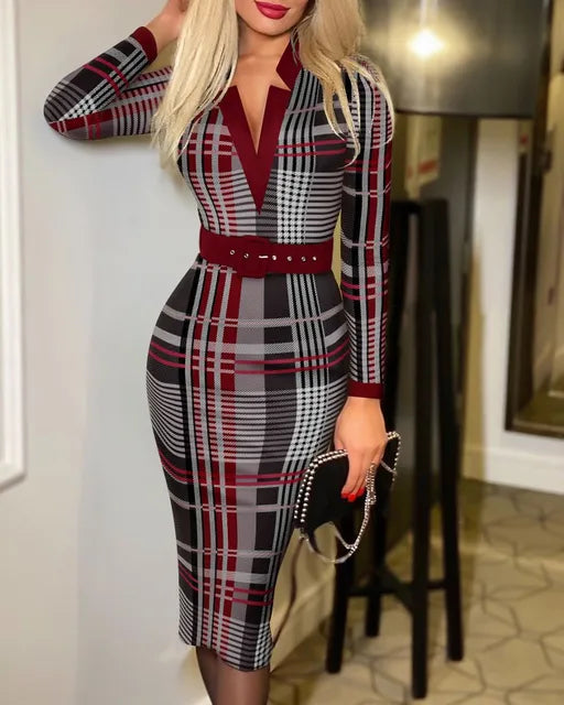 Hip Long Sleeve Sexy Dress 