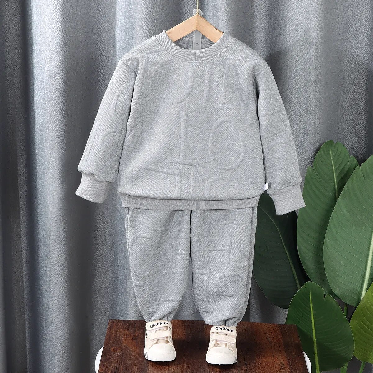 Boys 2Pcs Tracksuit Baby Girls Kids Casual Clothing Sets Baby Kids Sports Unisex Letter Pants Outfits 1-7 Ys Children Sweatshirt 