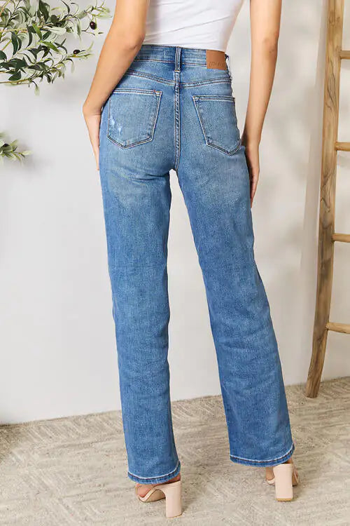 High Waist Distressed Jeans women jeans