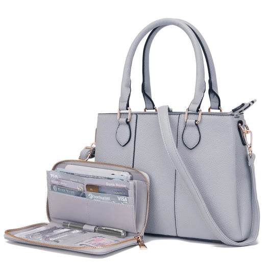 ^Purse and Wallet Set for Women Crossbody Top Handle Tote Satchel PU Leather Shoulder Bag