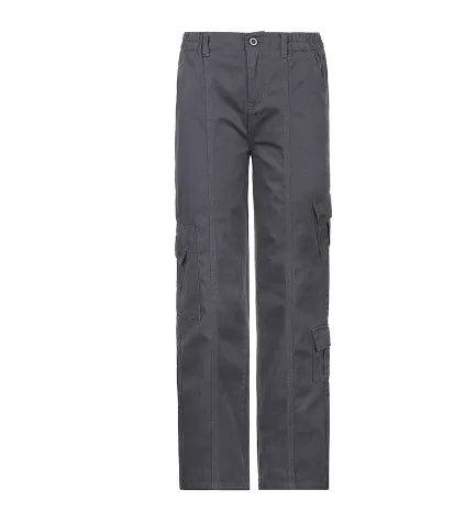 Cargo Solid Baggy Pants 