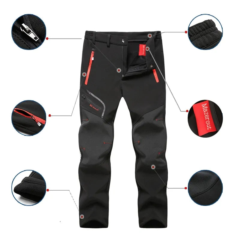 Softshell Fleece Outdoor Pants Trekking 