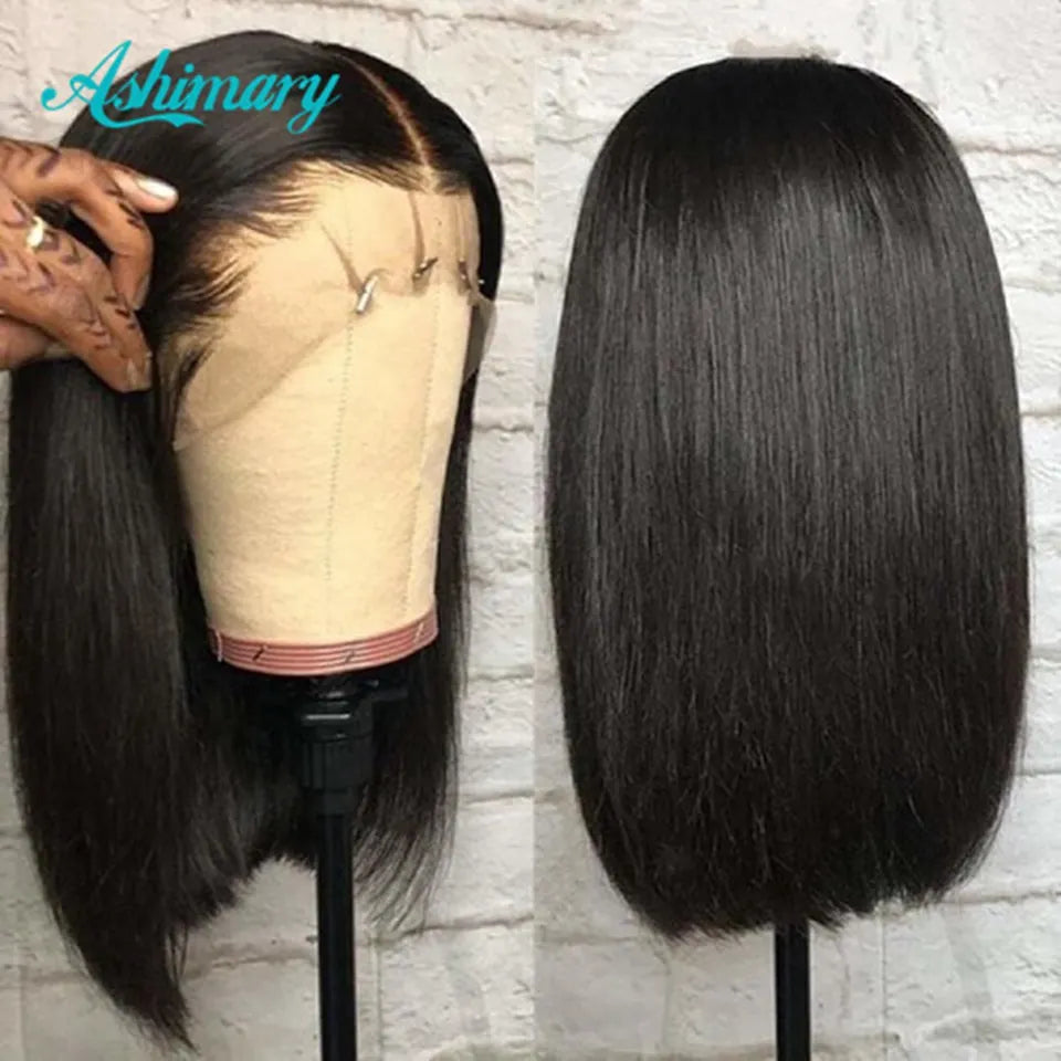 Bob Lace Front Wigs Remy Brazilian Human Hair Wigs Short 4X4 Closure Wig Lace Front Human Hair Wigs For Women Ashimary 150%