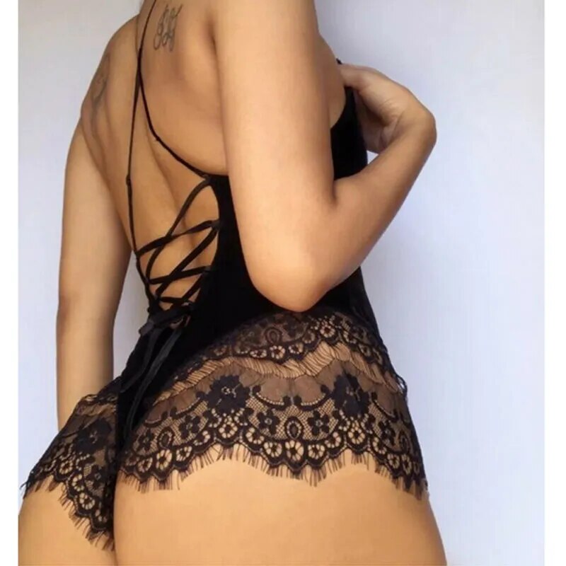 Sexy Hot Erotic Women Sexy Lingerie Lace Catsuit Fashion Female Underwear Bodysuit Nightwear Teddies