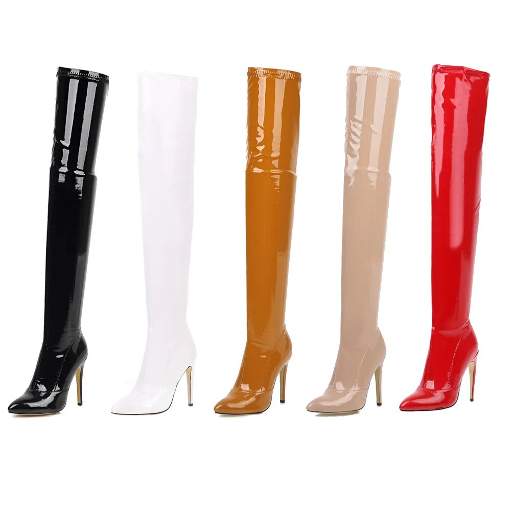 Sexy Stiletto High Heels Over The Knee Boots Women Stretch Thigh High Boots Ladies Spring Autumn Long Boots Shoes Cuissardes