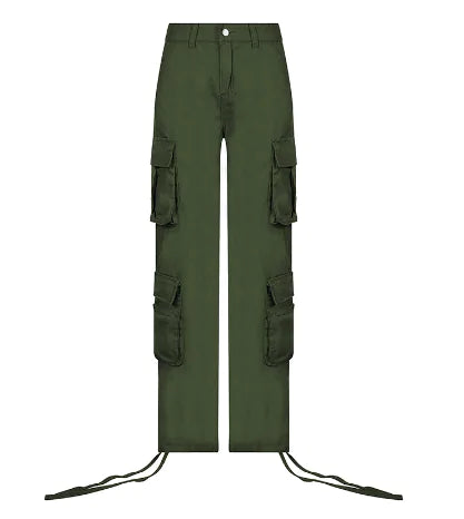 Cargo Solid Baggy Pants 