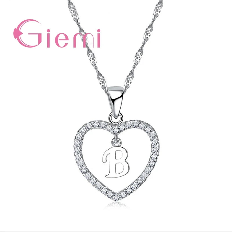 Popular Letters A to Z Long Chain Necklace for Women's Shopping Party With Clothes Jewelry 925 Sterling Silver