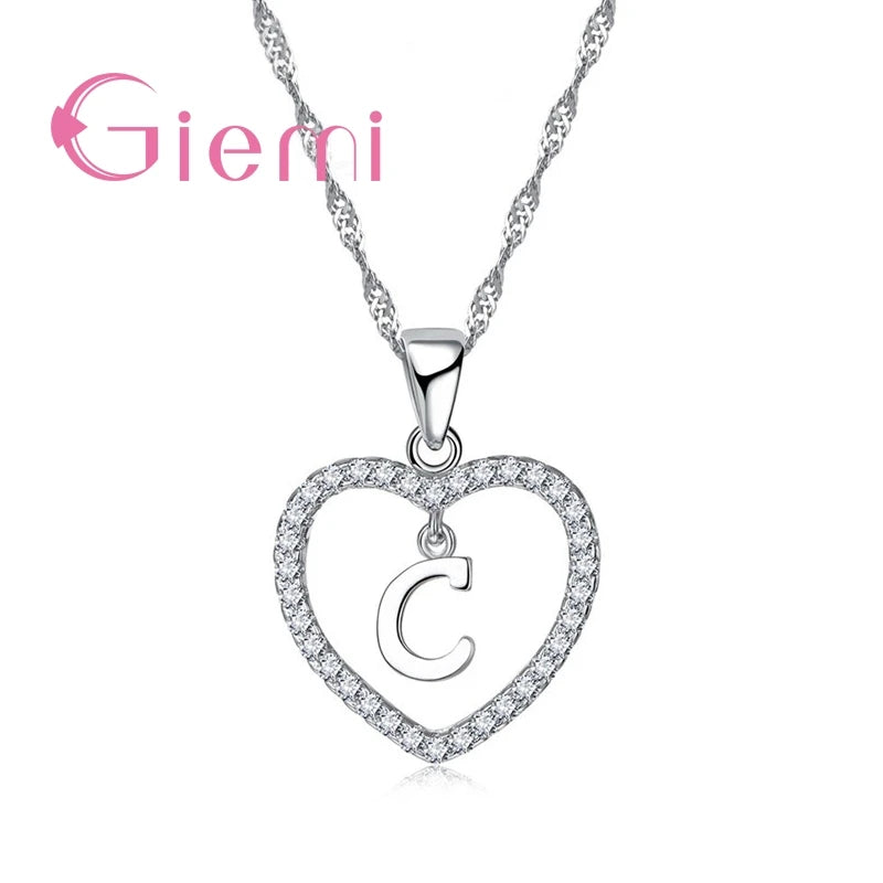 Popular Letters A to Z Long Chain Necklace for Women's Shopping Party With Clothes Jewelry 925 Sterling Silver