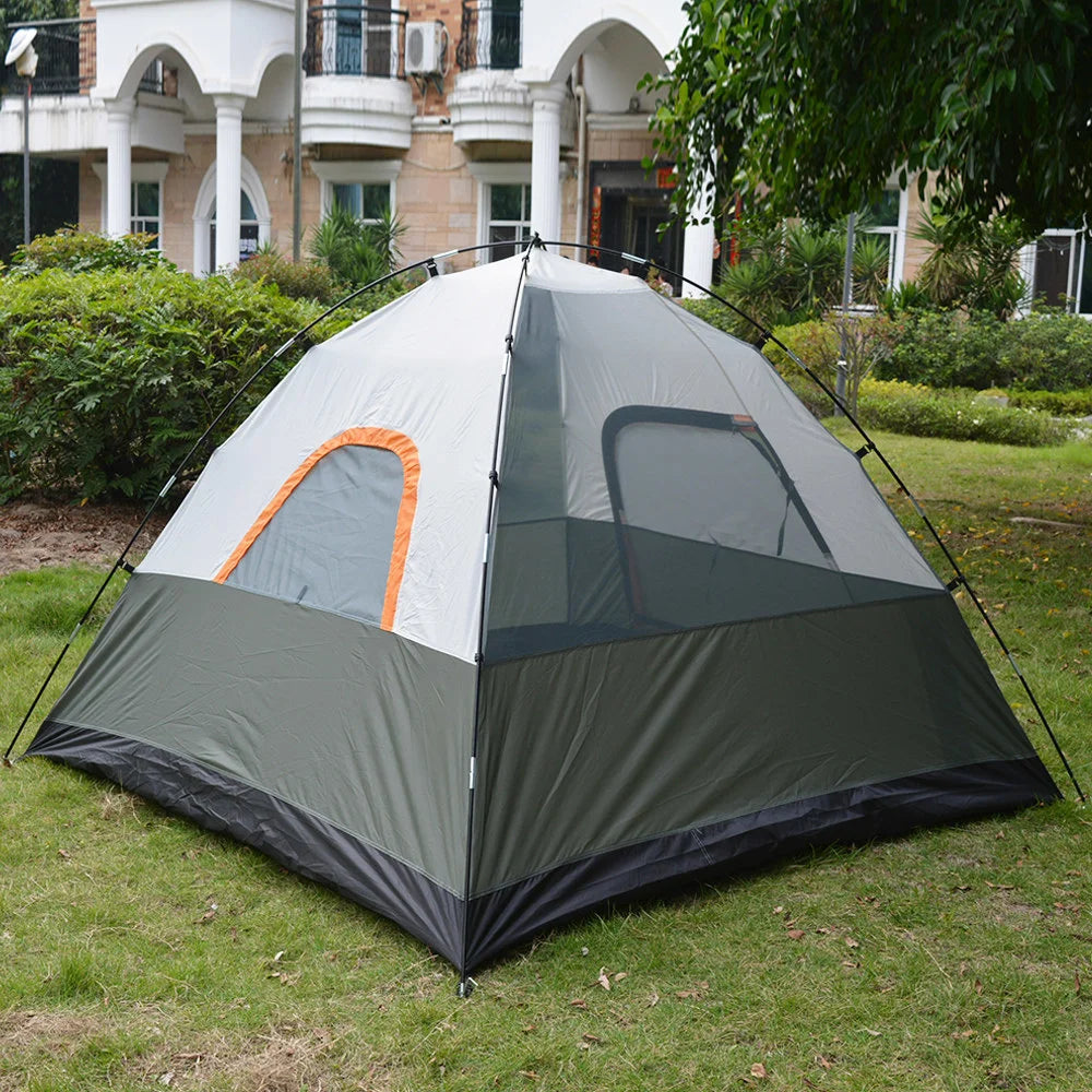 XC USHIO Upgraded 3-4 Person Camping Tent Separated Dual Layer Family Travel Outdoor Tent Seam Glued High Waterproof 2*2*1.3M