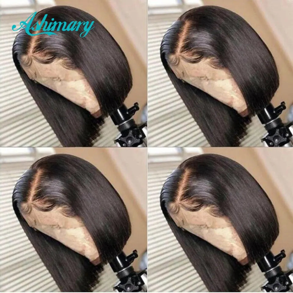 Bob Lace Front Wigs Remy Brazilian Human Hair Wigs Short 4X4 Closure Wig Lace Front Human Hair Wigs For Women Ashimary 150%