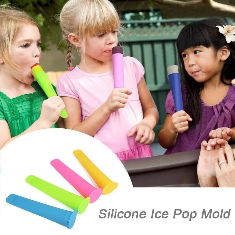 5PCS Silicone Push Up Ice Cream Jelly Lolly Pop Maker Popsicle Mould Mold DIY BPA Free