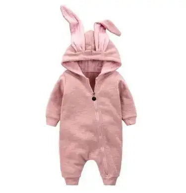 Rabbit Ear Hooded Baby Rompers 