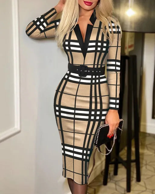 Hip Long Sleeve Sexy Dress 