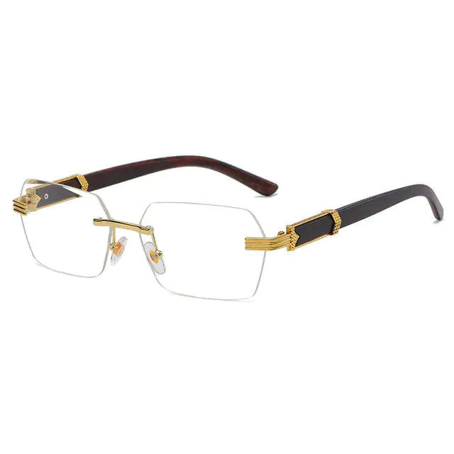 Frameless Wood Grain Eyeglasses^