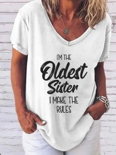 "I'm The Oldest Sister" Print Tee shirt